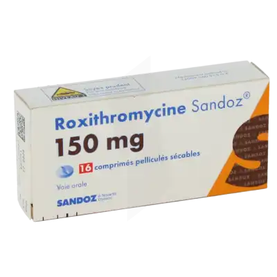Roxithromycine Sandoz 150 Mg, Comprimé Pelliculé Sécable à Bordeaux