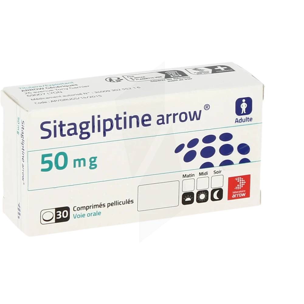 Sitagliptine Arrow 50 Mg, Comprimé Pelliculé