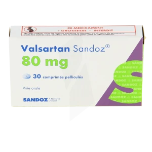 Valsartan Sandoz 80 Mg, Comprimé Pelliculé