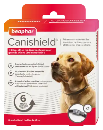 Canishield 1,04 G Collier Medicamenteux Pour Grands Chiens, Collier Médicamenteux