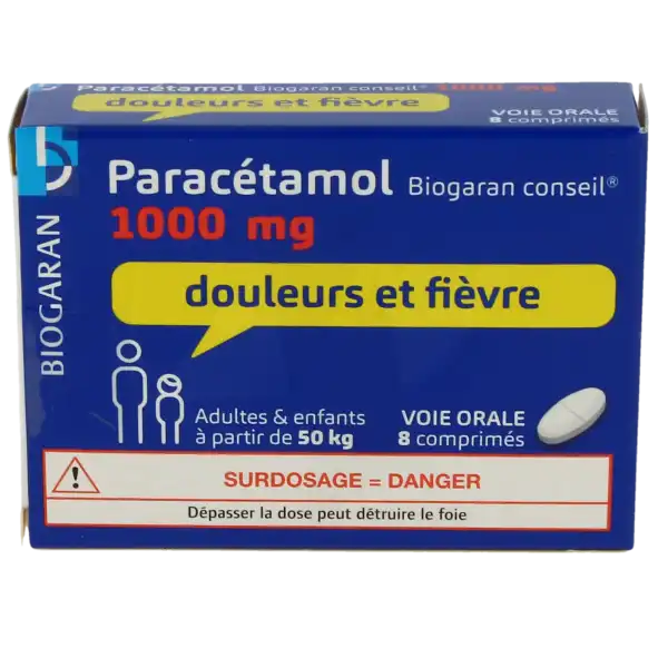 Paracetamol Biogaran Conseil 1000 Mg, Comprimé