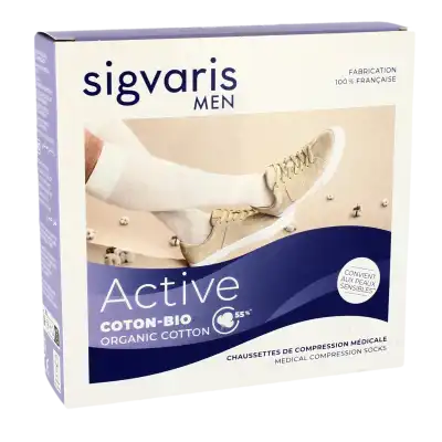 Sigvaris 2 Active Coton Bio Chaussette Homme Noir Ll à POITIERS