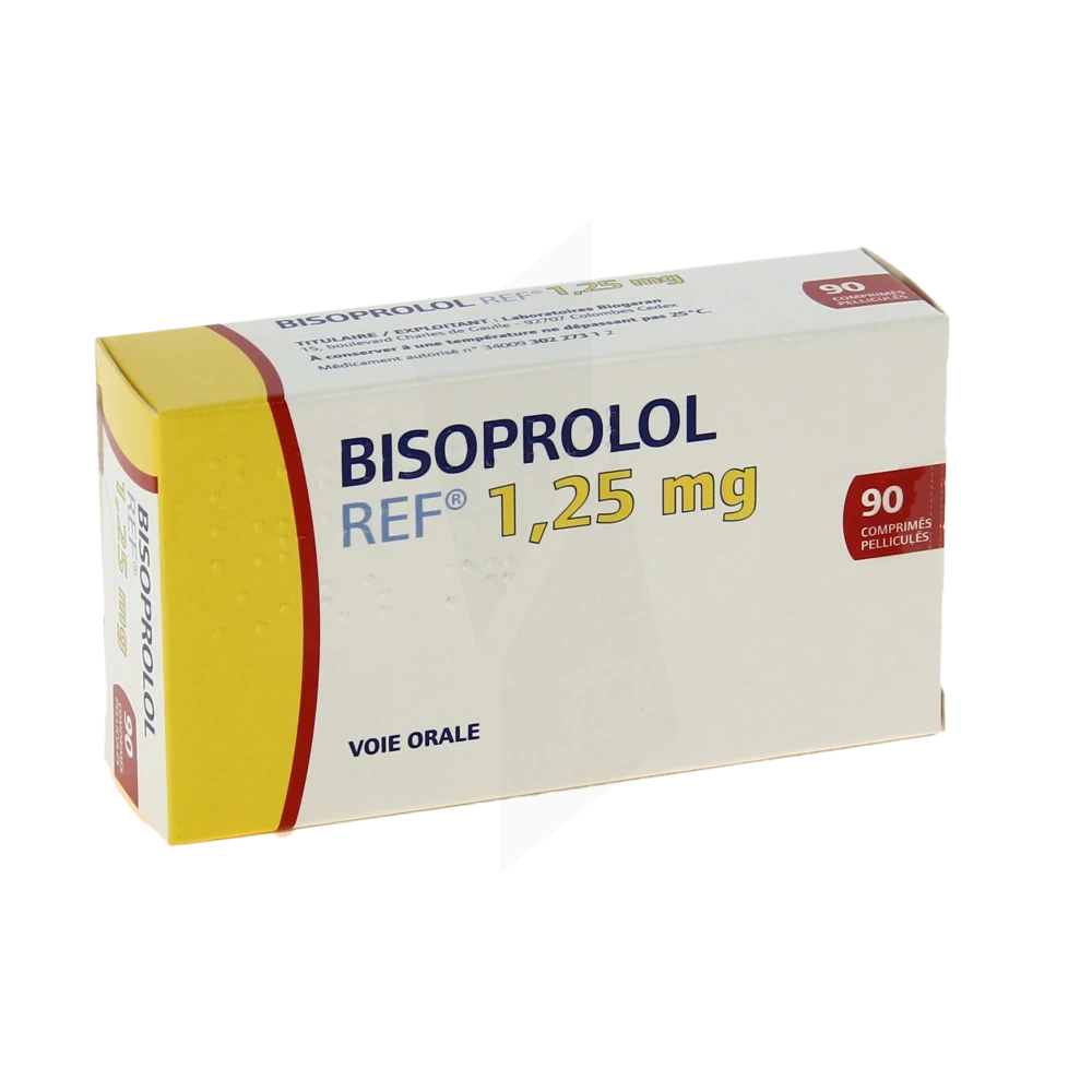 Bisoprolol Ref 1,25 Mg, Comprimé Pelliculé