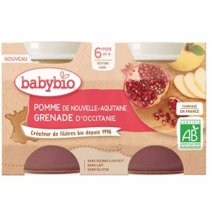 Babybio Aliment Infant Pomme Grenade 2pots/130g