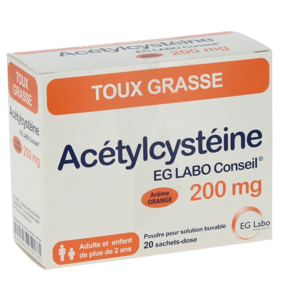 Acetylcysteine Eg 200 Mg, Poudre Pour Solution Buvable En Sachet-dose