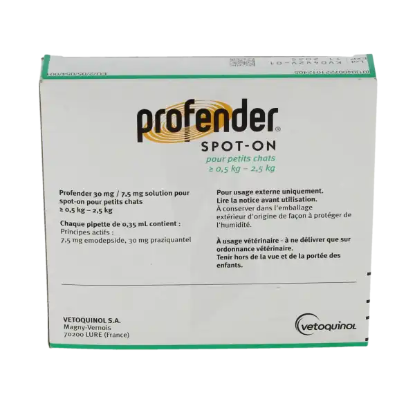 Profender Spot-on Solution Externe Petit Chat 2pipettes/0,35ml