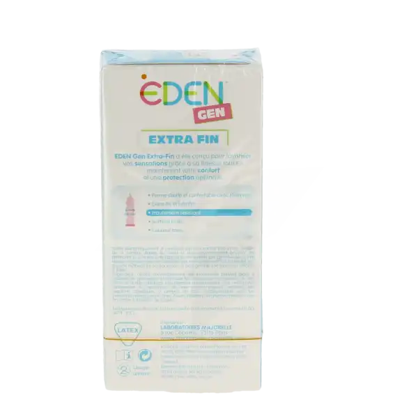 Eden Gen Préservatif Extra Fin Latex Lubrifié B/6