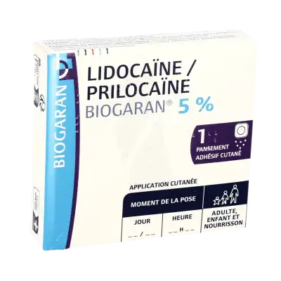 Lidocaine/prilocaine Biogaran 5 %, Pansement Adhésif Cutané à Lherm