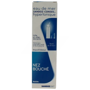 Eau De Mer Hypertonique Sandoz, Spray 50 Ml