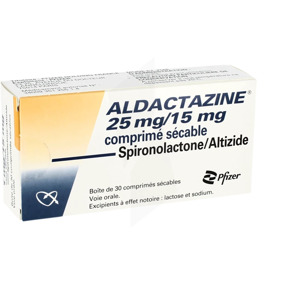 Aldactazine 25 Mg/15 Mg, Comprimé Sécable