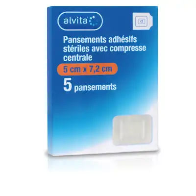 Alvita Pansements Adhésif Stérile Avec Compresse 5x7,2cm B/5 à Angers