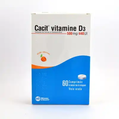 Cacit Vitamine D3 500 Mg/440 Ui, Comprimé à Sucer Ou à Croquer