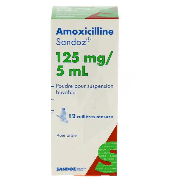 Amoxicilline Sandoz 125 Mg/5 Ml, Poudre Pour Suspension Buvable