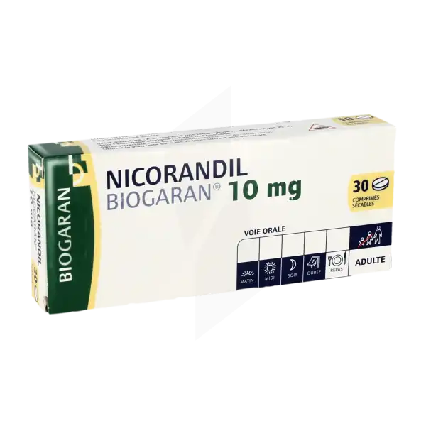 Nicorandil Biogaran 10 Mg, Comprimé Sécable