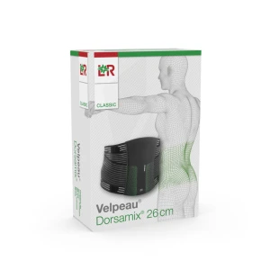 Velpeau Classic Dorsamix Ceinture Lombaire Noir/vert Taille 2 Hauteur 26cm