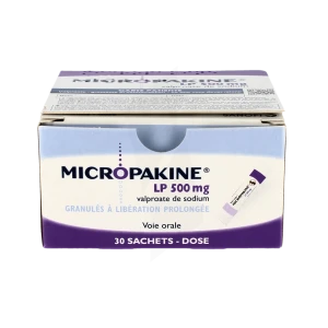 Micropakine L.p. 500 Mg, Granulés à Libération Prolongée En Sachet-dose