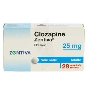 Clozapine Zentiva 25 Mg, Comprimé Sécable