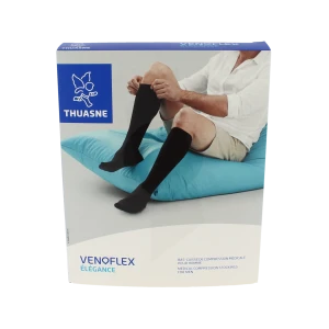 Venoflex Elegance 3 Bas Cuisse Antiglisse Homme Noir Taille 2l