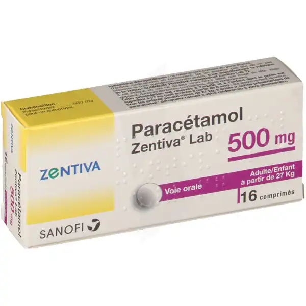 Paracetamol Zentiva 500 Mg, Comprimé
