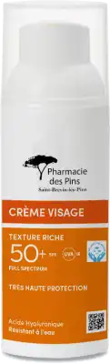 Pharmacie Des Pins Solaire CrÈme Visage Texture Riche Spf 50+ Fl Airless/50ml à Saint-Brevin-les-Pins