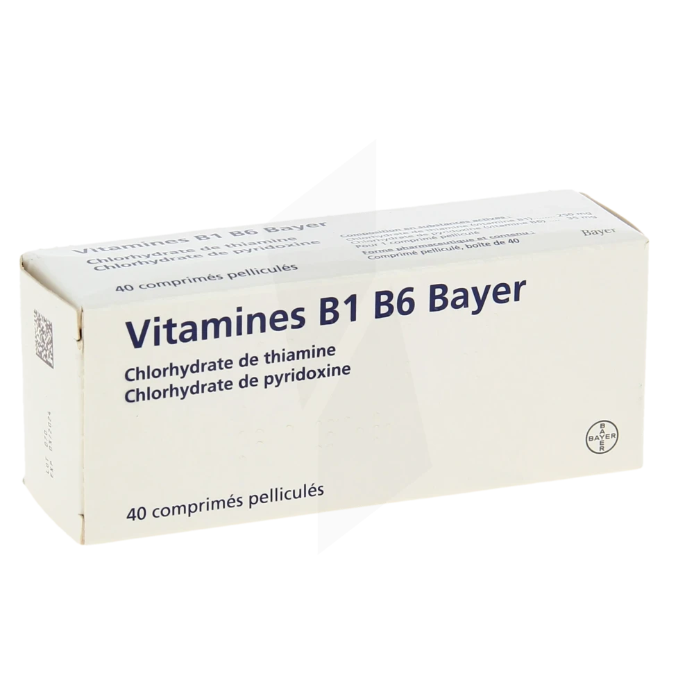 Vitamine B1 B6 Bayer, Comprimé Pelliculé Plq/40