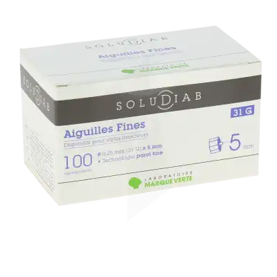 Soludiab Aiguilles Stylos Insuline 5mm Fines 31g  Bt100 à CUISERY