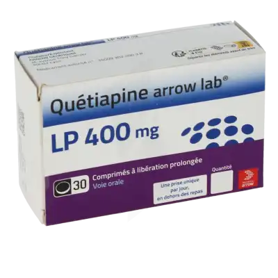 Quetiapine Arrow Lab Lp 400 Mg, Comprimé à Libération Prolongée à Dreux
