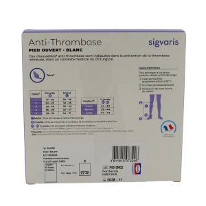 Sigvaris At2 Chaussette Pied Ouvert Blanc T3 Normal