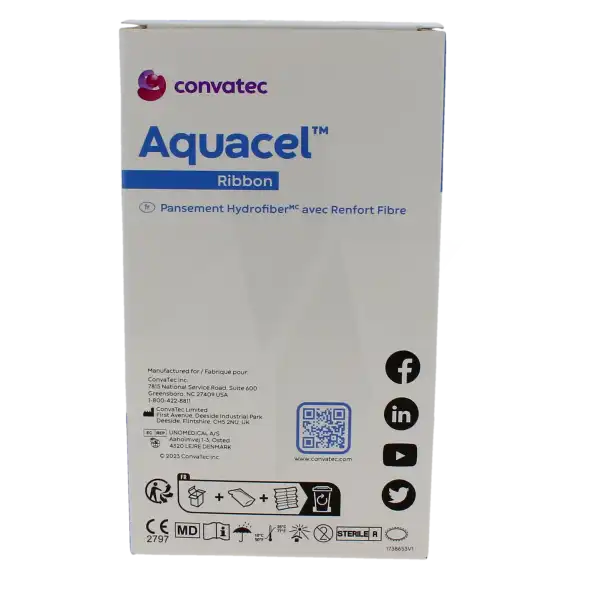 Aquacel Mèche Hydrofibre 2,5x48cm B/10