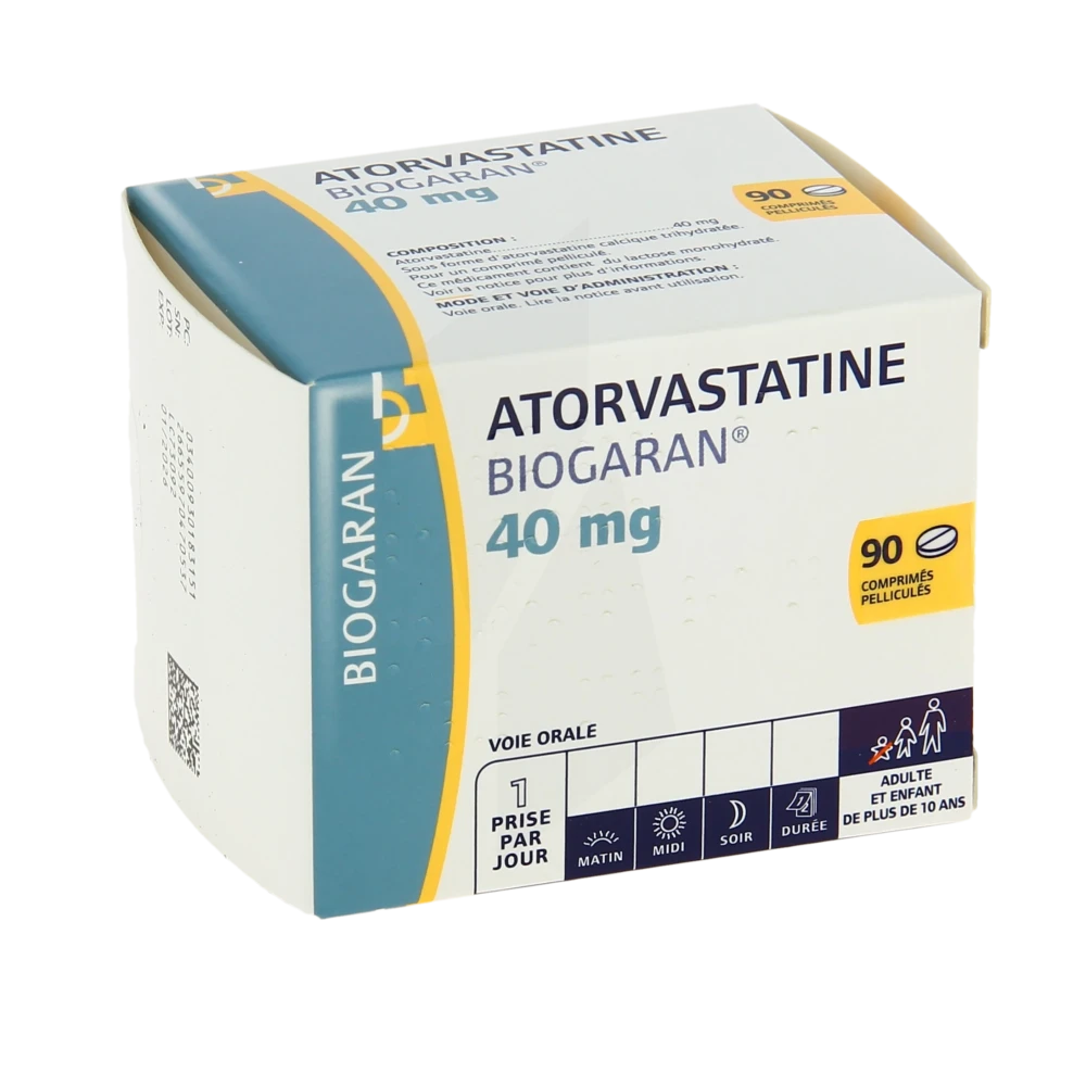 Atorvastatine Biogaran 40 Mg, Comprimé Pelliculé