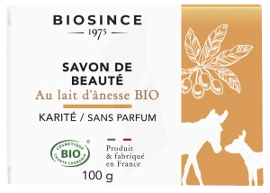 Biosince 1975 Savon De Beauté Lait D'Ânesse Bio Karité Ss Parf 100g
