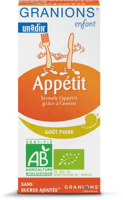 Granions Enfant Appétit Sirop Poire Fl/125ml à Paris