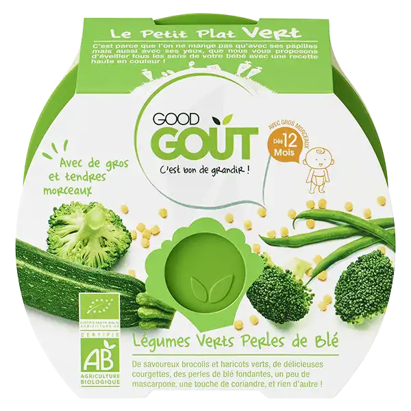 Good Goût Alimentation Infantile Légumes Verts Perles De Blé Assiette/220g