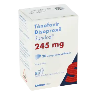 Tenofovir Disoproxil Sandoz 245 Mg, Comprimé Pelliculé à Bordeaux
