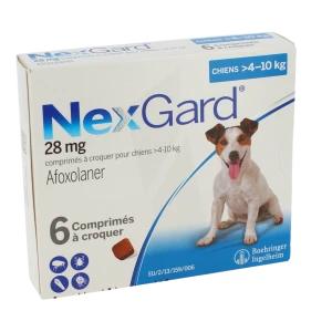 Nexgard 28 Mg Comprimes A Croquer Pour Chiens 4 - 10 Kg, Comprimé à Croquer