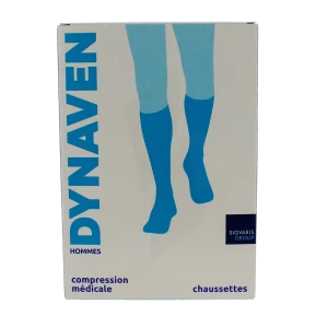 Sigvaris Dynaven Semi-opaque Fin Chaussette Classe 2 Homme Marine Long S