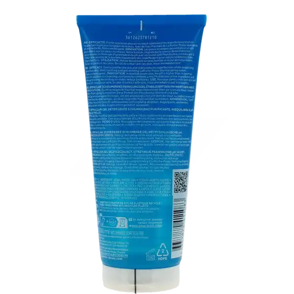 La Roche Posay Effaclar Gel Moussant Purifiant Tube De 200 Ml