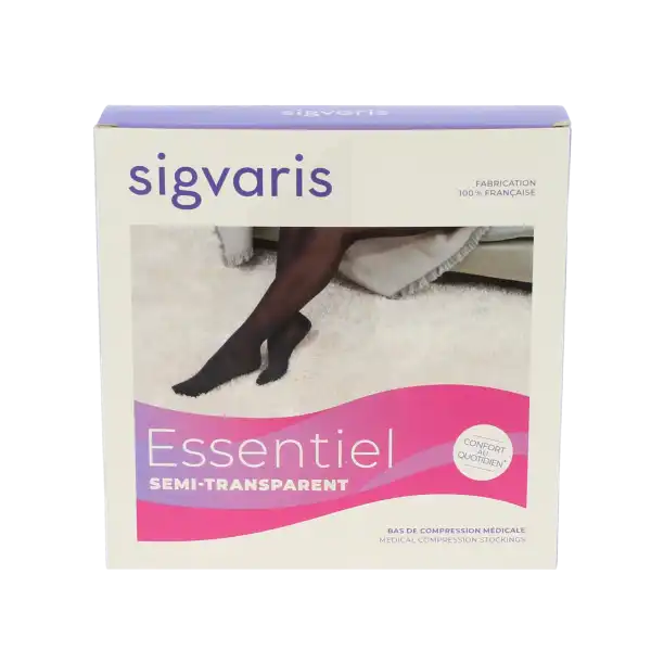 Sigvaris Essentiel Semi-transparent Collant  Femme Classe 2 Noir Medium Long