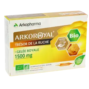 Arkoroyal Gelée Royale Bio 1500 Mg Solution Buvable 20 Ampoules/10ml à Notre-Dame-de-Bellecombe