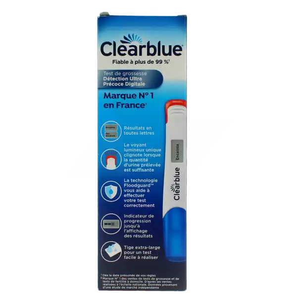 Clearblue Test De Grossesse Digital Ultra Précoce Boîte De 1