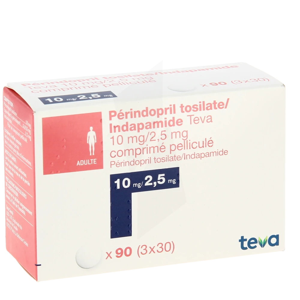 Perindopril Tosilate/indapamide Teva 10 Mg/2,5 Mg, Comprimé Pelliculé