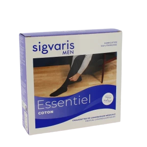 Sigvaris Essentiel Instinct Coton Chaussette Pied Ouvert Classe 2 Homme Sable Normal M