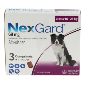 Nexgard 68 Mg Comprime A Croquer Pour Chiens 10 - 25 Kg, Comprimé à Croquer