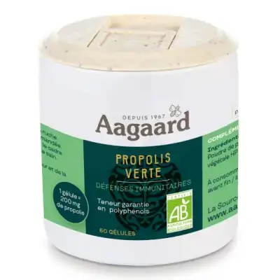 Aagaard Propolis Verte 200mg Gélules B/60 à BARCARÈS (LE)