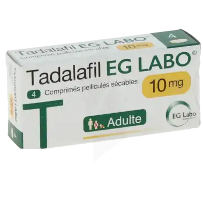 TADALAFIL EG LABO 10 mg, comprimé pelliculé sécable
