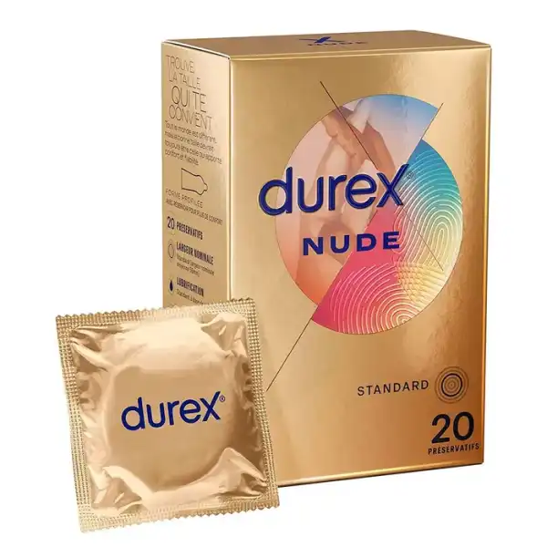 Durex Nude Original Préservatif Lubrifié B/20