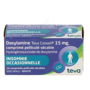 Doxylamine Teva Conseil 15 Mg, Comprimé Pelliculé Sécable