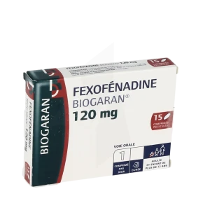 Fexofenadine Biogaran 120 Mg, Comprimé Pelliculé
