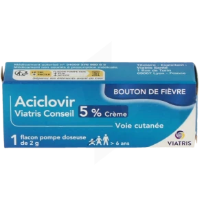 Aciclovir Viatris Conseil 5 %, Crème