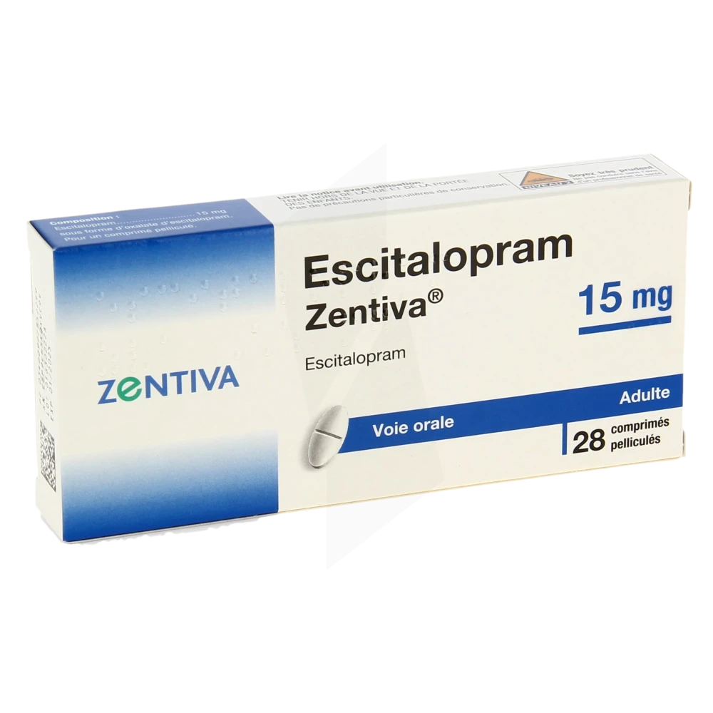 Escitalopram Zentiva 15 Mg, Comprimé Pelliculé